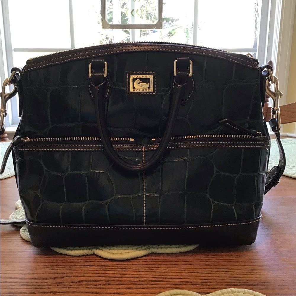 Dooney & Bourke Dark Green Crocodile tote